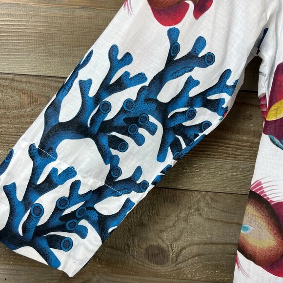 Soft Surroundings Seychelles Tropical Coral Reef Fish Lightweight Coverup Medium - Picture 6 of 11